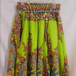 Boho hipster hippie paisley maxi skirt